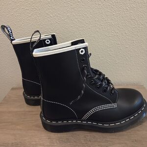 Dr. Martens Black and White Lace Up Boots